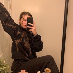 Hand Dyed Black Hoodie